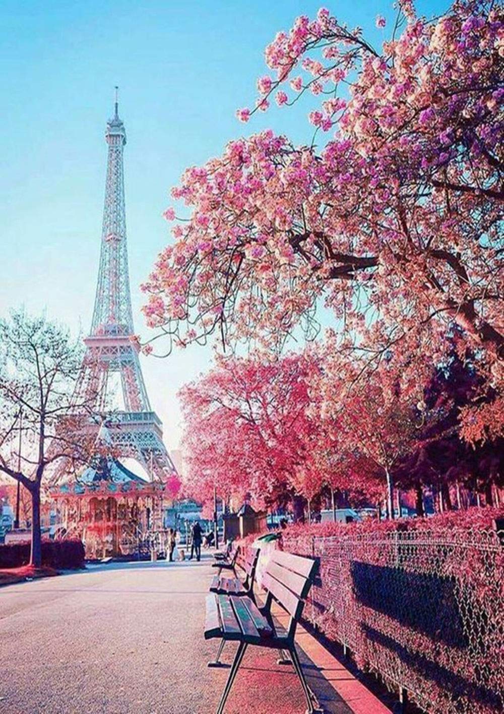 Zingso 5D Diamond Painting Full Kit, DIY Diamond Painting by Number Kits for Adults Full Drill Rhinestone Crystal Embroidery Pictures Cross Stitch for Home Wall Decor Gift 11.8 x 15.7 inch (Eiffel)