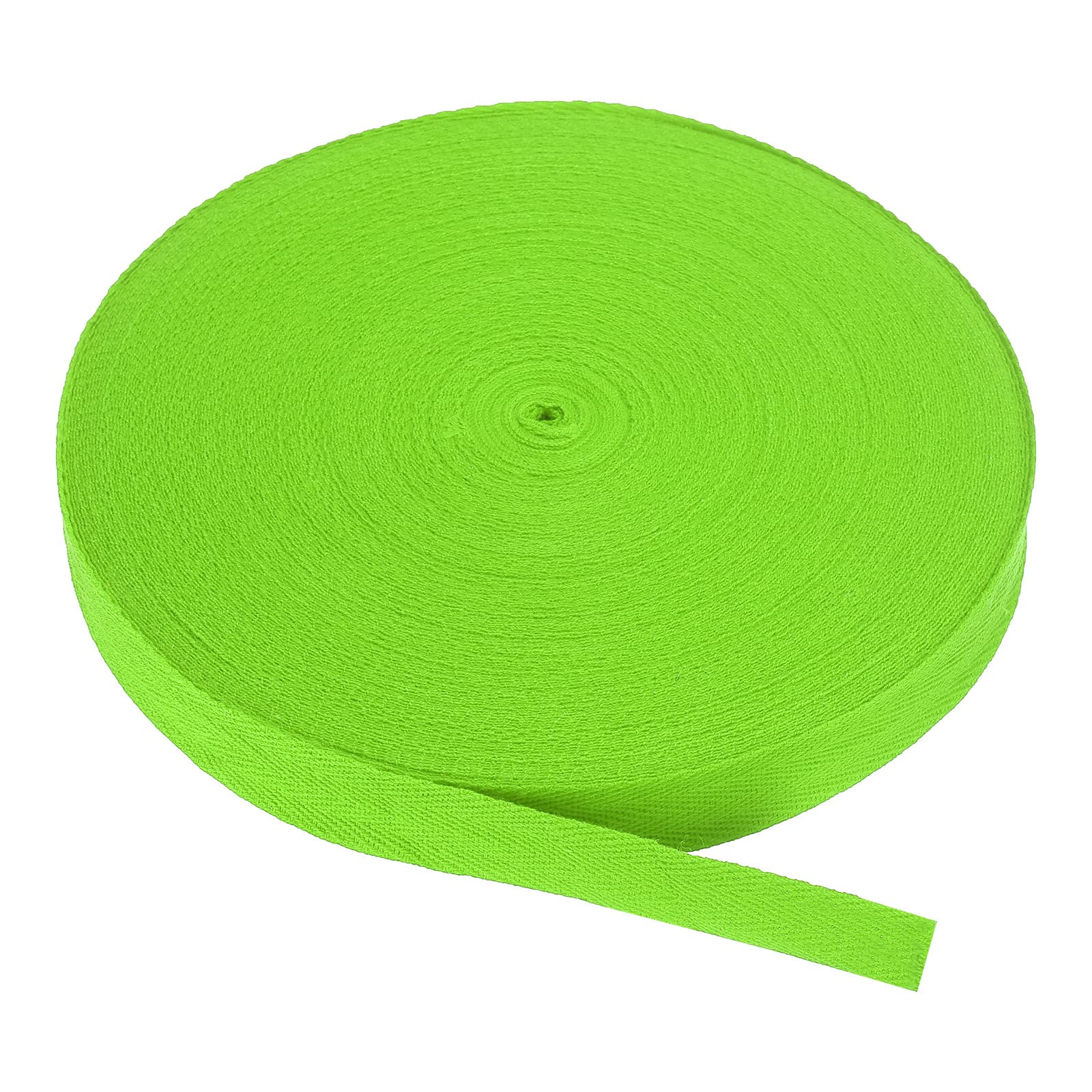 PATIKIL Cotton Twill Tape 20mm(3/4 Inch) 50 Yards Cotton Ribbon Bias Binding Tape Herringbone Webbing Trim for Sewing Gift Wrapping Craft DIY Bright Green — image 1