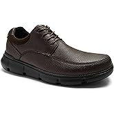 Men's Orthopedic Wide Business Leather Dress Shoes - Arch Support Plantar Fasciitis Casual Formal Wingtip Oxford - Comfortable Cap Toe Orthotics Patent Tuxedo Sneakers for Foot and Heel Pain Relief