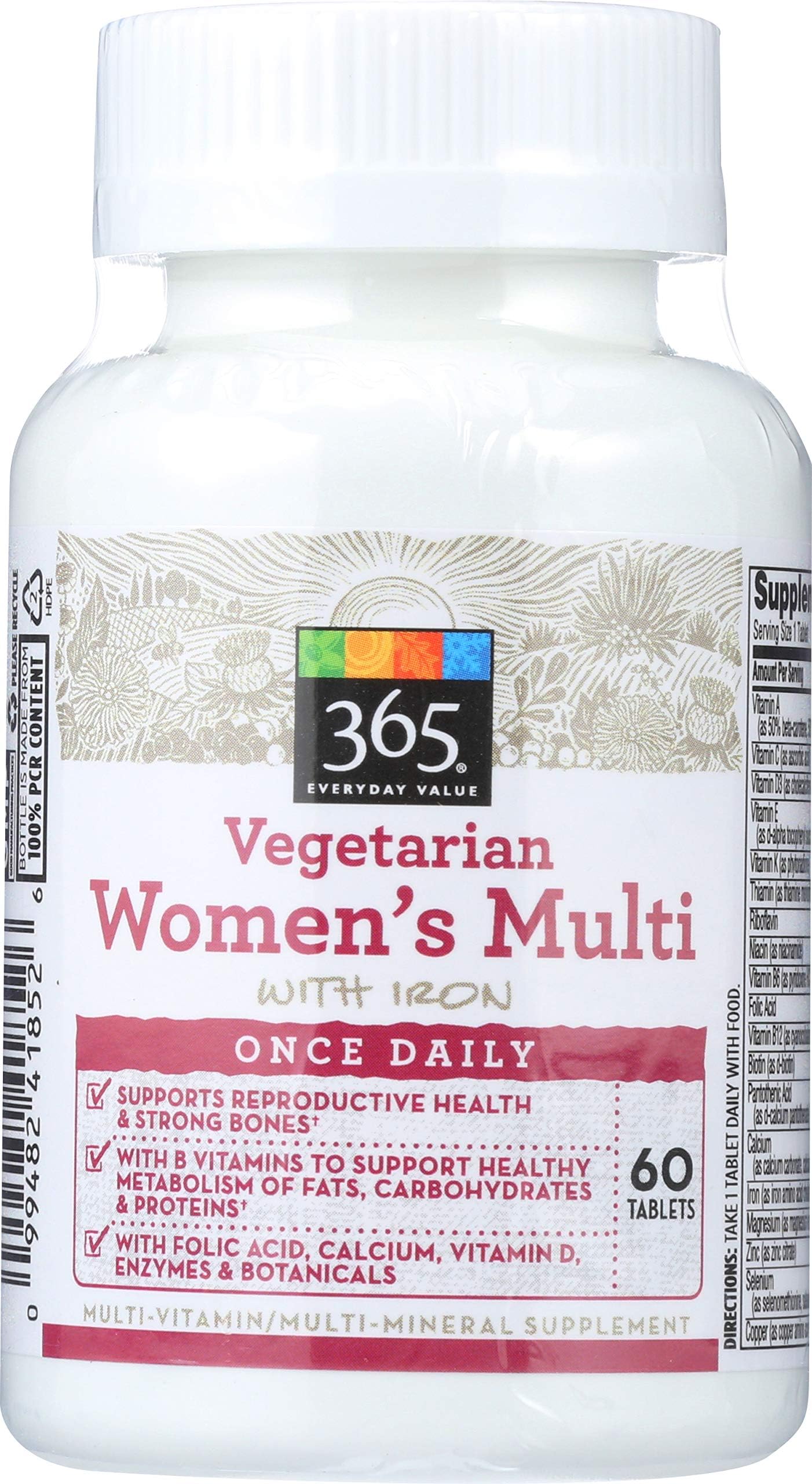 365 Everyday Value, Vegetarian Women’s Multi with Iron, 60 ct