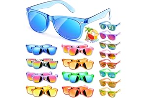 Rugort Kids Sunglasses Bulk Party Favors - 16 Packs Boys Girls Sunglass for Kid Age 3-8, Neon Glasses with UV 400 Protection,