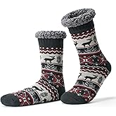 Cozylook Men's Fuzzy Slipper Socks - Non-Slip Grips, Thermal Winter Socks, Plush Sherpa Lined, Gifts & Stocking Stuffers