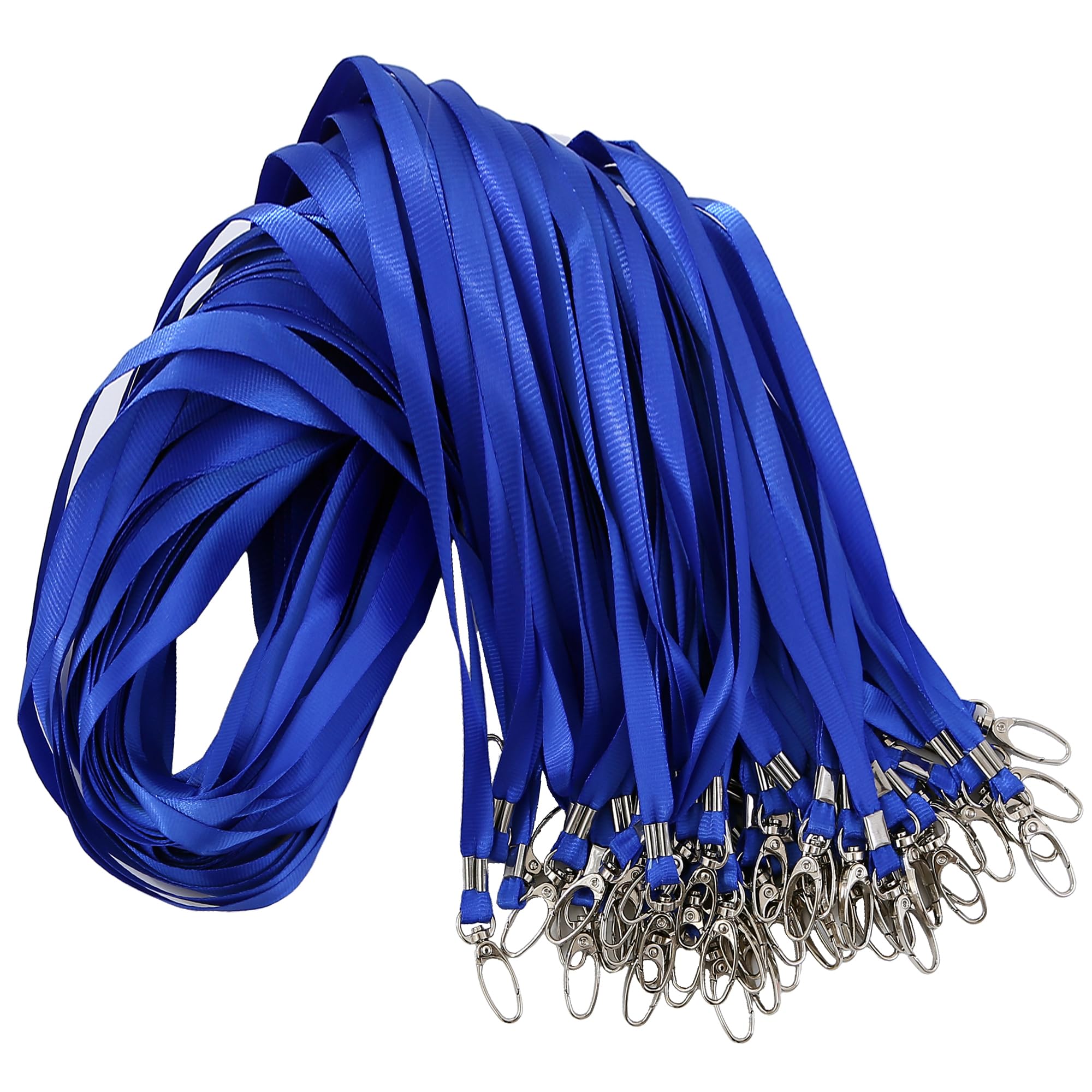 ROSSHINE 25pcs Blue Lanyards for Neck, Nylon Neck Strap Lanyard for Keys ID Cards Name Tags Badge Holders with Swivel Hook Ideal for Staff Student Doctors Visitors