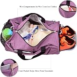 KASIBON Gym Bag with Shoes Compartment Purple Sports Duffle Bag view 3