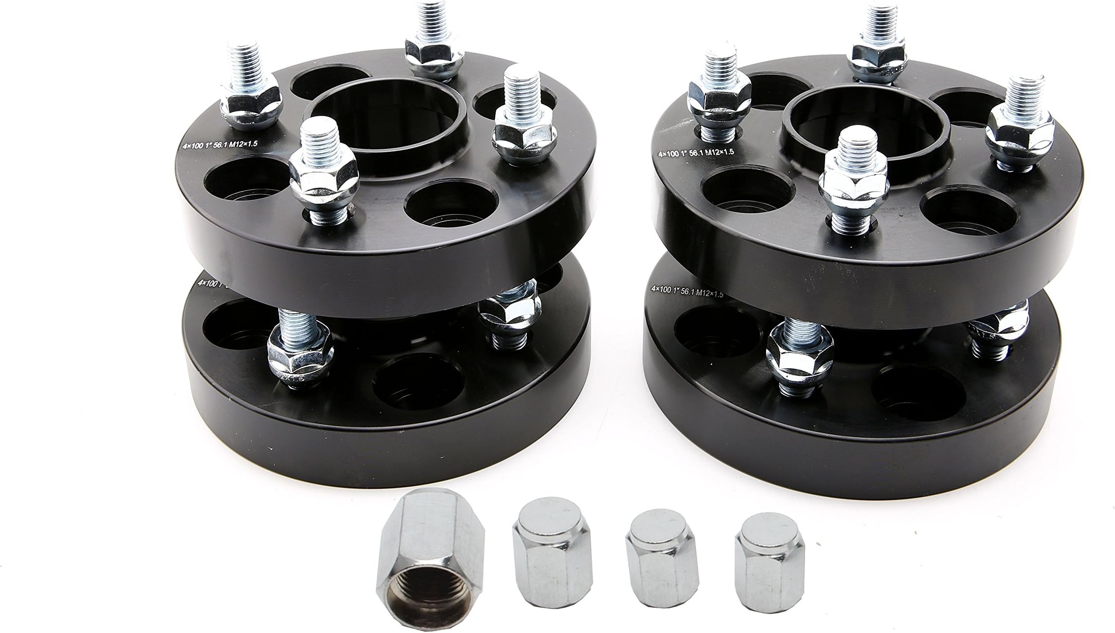 TPSA 4pcs 25mm 4 Lug Hub Centric Wheel spacer 4x100 CB56.1mm with 12x1.5 studs for Honda Accord Civic Fit CRX Prelude Acura Integra Mini Cooper - Precision European Motorwerks