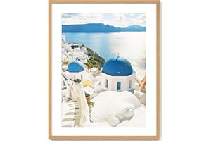 Axeman 22x28 Picture Frame with Mat for 18x24, Solid Oak Wood Poster Frame with Tempered Glass, Wooden 22''x28'' Minimalist Photo Frame Puzzle Frame with Wall Hooks for Art Photo and Prints, Natural