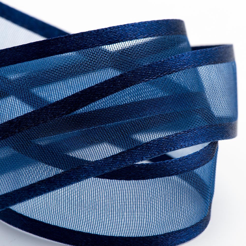 Italian Options - Satin Edge Organza Ribbon - 25mm x 25M - Navy