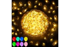 Aogist 50 PCS Warm White Hanging Balloon Light, Mini Ball Lamp Round Tiny Led Light for Paper Lanterns Glass Balloons Indoor Birthday Party Event Wedding Decoration
