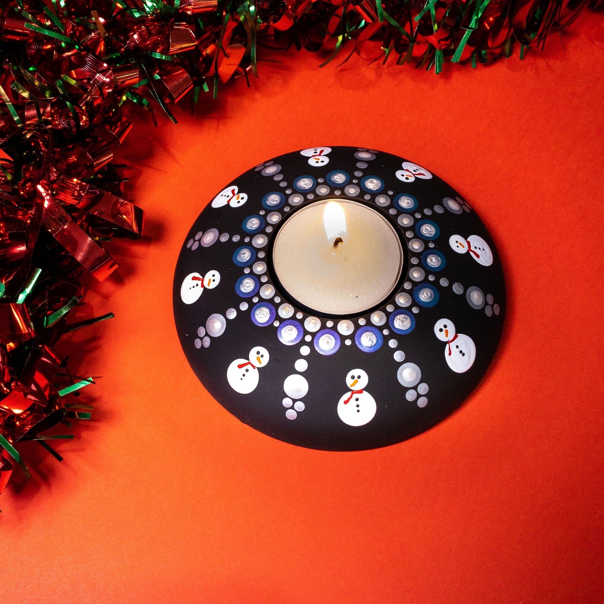 Tea Light Candle Holder Silicone Mold - by Happy Dotting Company - Round Shape - Tealight Candle Molds for Cement Casting - DIY & Creative Projects - Dotting and Mandala Art