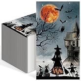 IANFEPH 100Pcs Halloween Paper Napkins 3 Ply Disposable Bathroom Hand Towel | Witch Bat Tree Spooky Dinner Napkin, Vintage Halloween Guest Napkin for Trick or Treat Party Home Kitchen Decorative