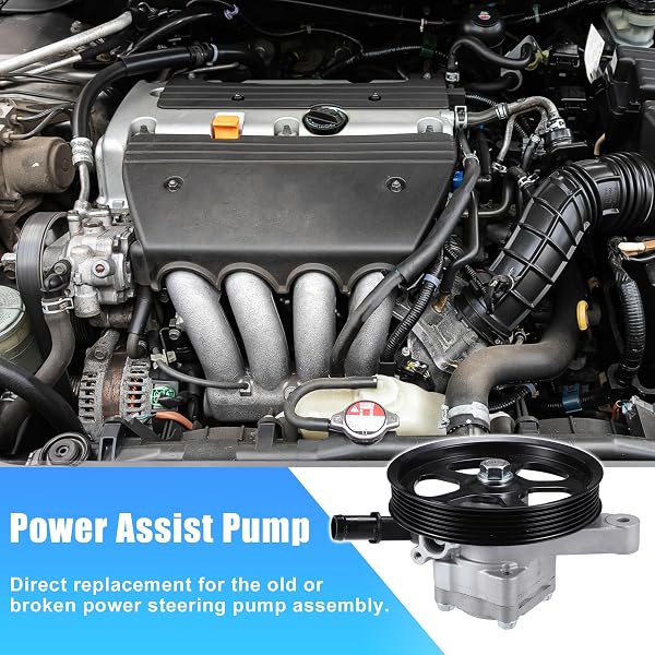 UXCELL POWER STEERING PUMP ASSEMBLY FOR HONDA ACCORD 3.5L V6 2008-2012 FOR HONDA PILOT 3.5L V6 2009-2011 POWER ASSIST PUMP REPLACE NO.56110-RGL-A04/56110R70A11