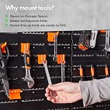 VonHaus Garage Tool Storage Pegboard with Shelf and 50 Hooks view 2