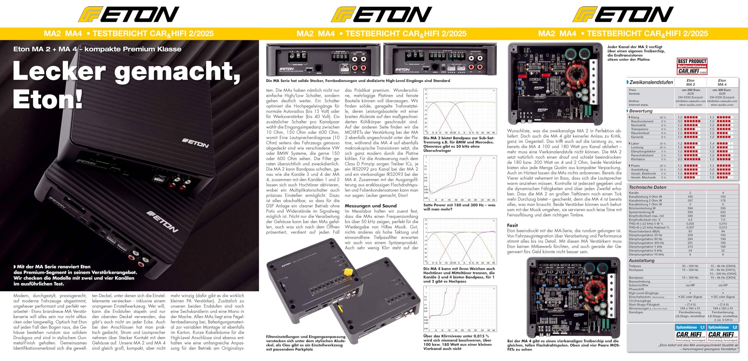 ETON MA 4 – kompakter 4 Kanal Verstärker, leistungsstarke digitale Mini Endstufe für Autos und Reisemobile, Class D Amp mit 4 x 105 W 9