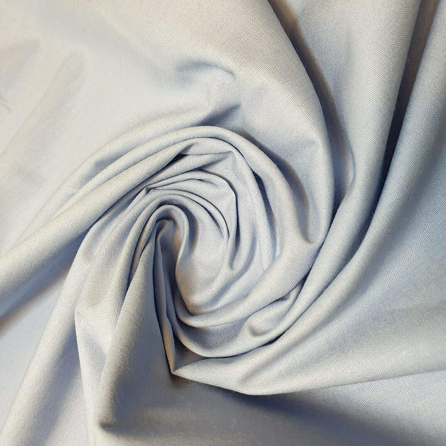 Plain/Solid Dyed 100% Egyptian Cotton Dress Craft Fabric Material 45" - 112 cm Wide Sold As 1 Meter Pre - Cut Lengths (Available in 22 Colours) (Sky Blue, 23 Meter Roll)