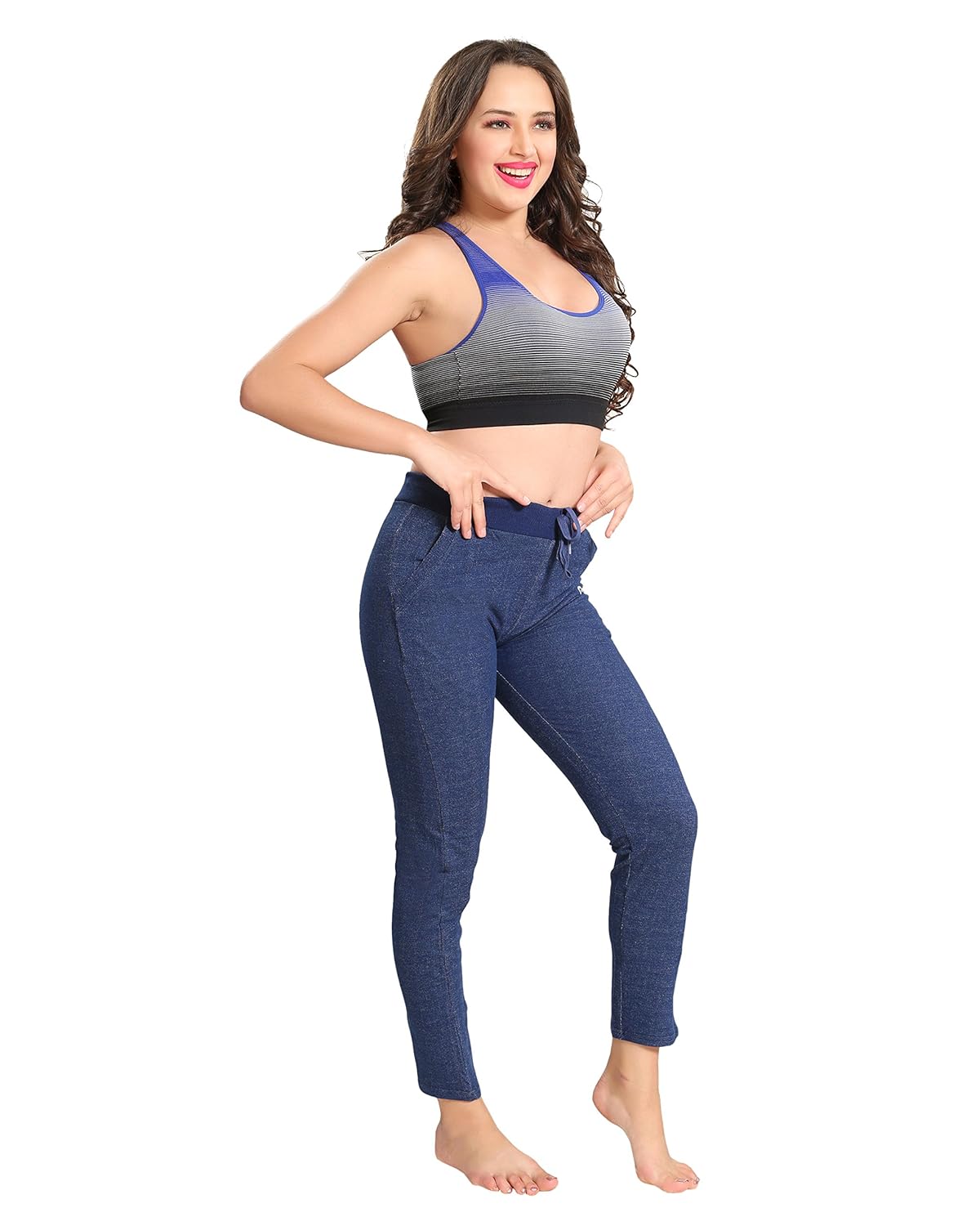 av2 women cotton solid jogger pyjama