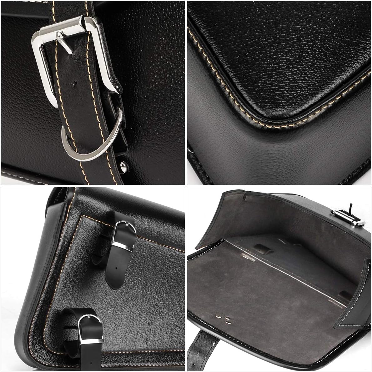 Motorcycle Tool Bag Saddlebags with PU Leather Metal Buckle Black Swing Arm Bag For Sportster XL 883 1200 Night Rod Special Honda shadow Yamaha: Automotive