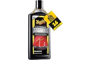 MEGUIAR'S Meguiar’s Ultimate Compound, Pro-Grade Car Scratch Remover for Paint Correction, Removes Swirls and Defects While Restoring Gloss and Shine, Christmas Gifts for Car Guys, 15.2 Oz