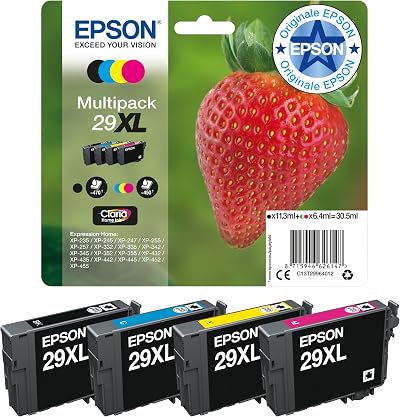 Epson 29XL Strawberry Multipack Ink Cartridges 4 Colors Original XL High Yield