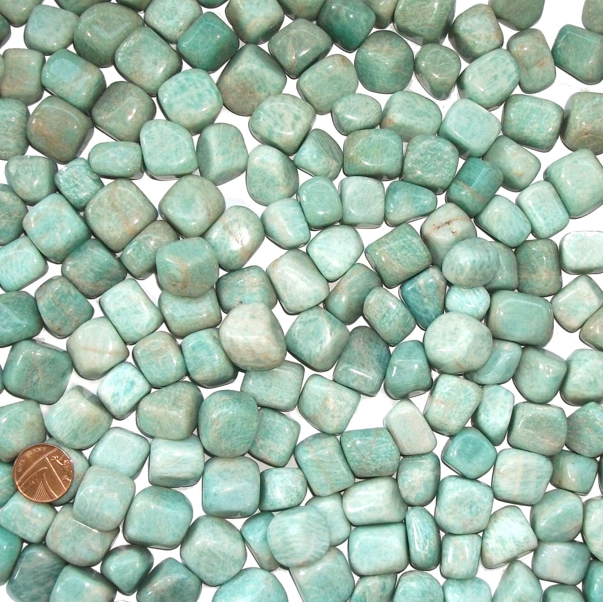 Green Cross Toad Amazonite Natural Tumblestone Tumbled Polished Stone Crystal (20-25mm)