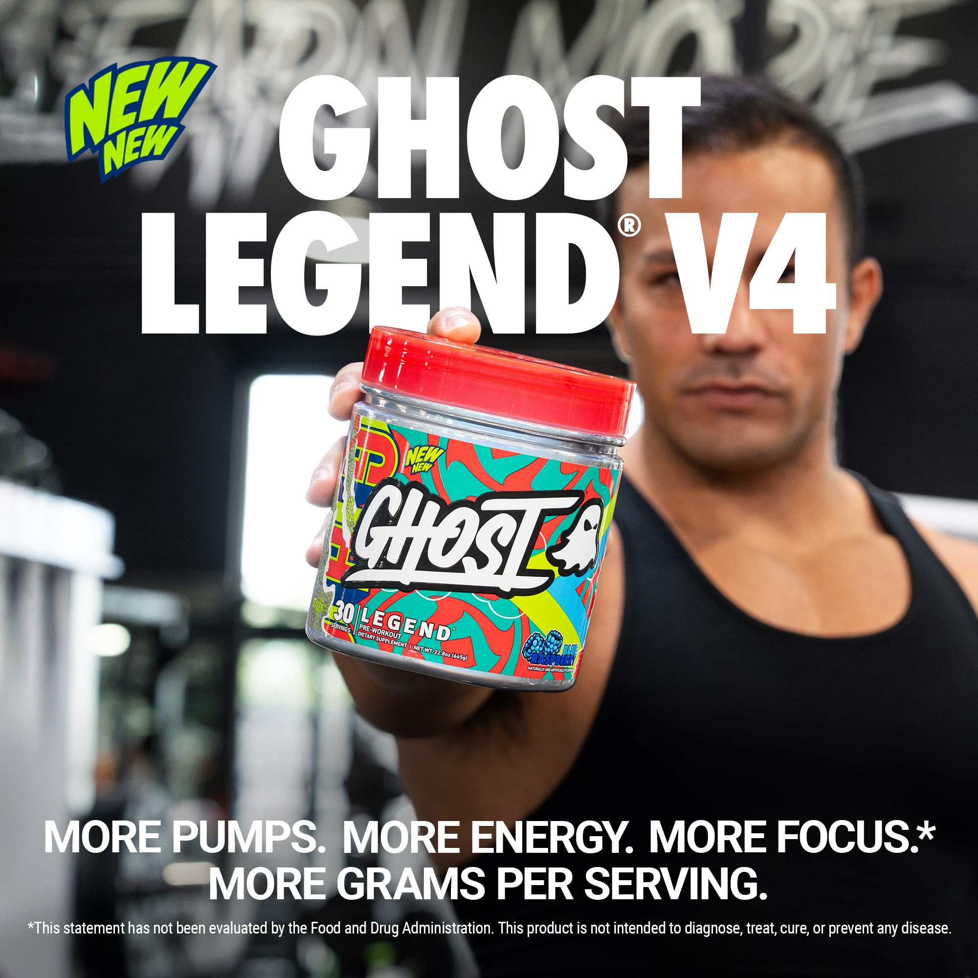 GHOST Legend Pre-Workout Powder, Blue Raspberry - 30 Servings – Pre-Workout for Men & Women with Choline, L-Citrulline, & Beta Alanine for Energy & Focus