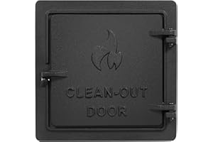 STBoo Chimney Cleanout Door - 8" X 8" Fireplace Ash Dump Door, Cast Iron Clean Out Door with Closing Clasp, Ash Dump Door, Wood Stove Door, Replacement Fireplace Doors for Indoor Outdoor Wall Chimney