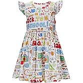 ESHOO 3-8T Little Girl Back to School Dress Kids Baby Fly Sleeve Casual Dresses Toddler Summer Sundress Baby Girl Clothes