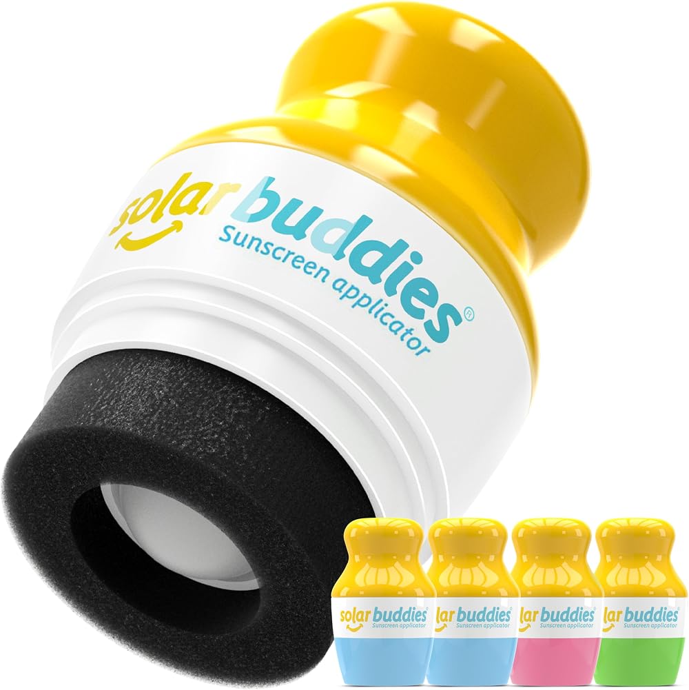 Solar Buddies Sunscreen Applicator 2 Pack Refillable Roll on Sponge Kids Adults