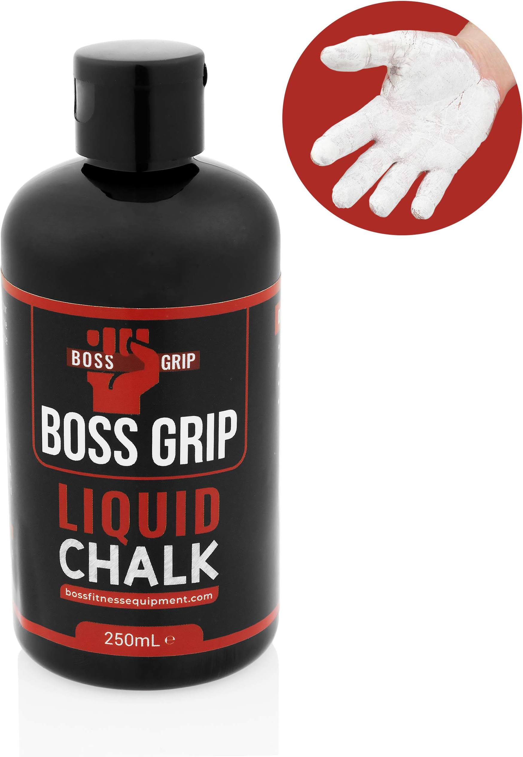 Boss Grip Liquid Chalk | Perfect For Grip Support For Extra Strength & Sweat Free Hands in Gym, Bodybuilding, Powerlifting, CrossFit, Rock Climbing, Gymnastics & Pole Fitness - 250ml 200+ uses