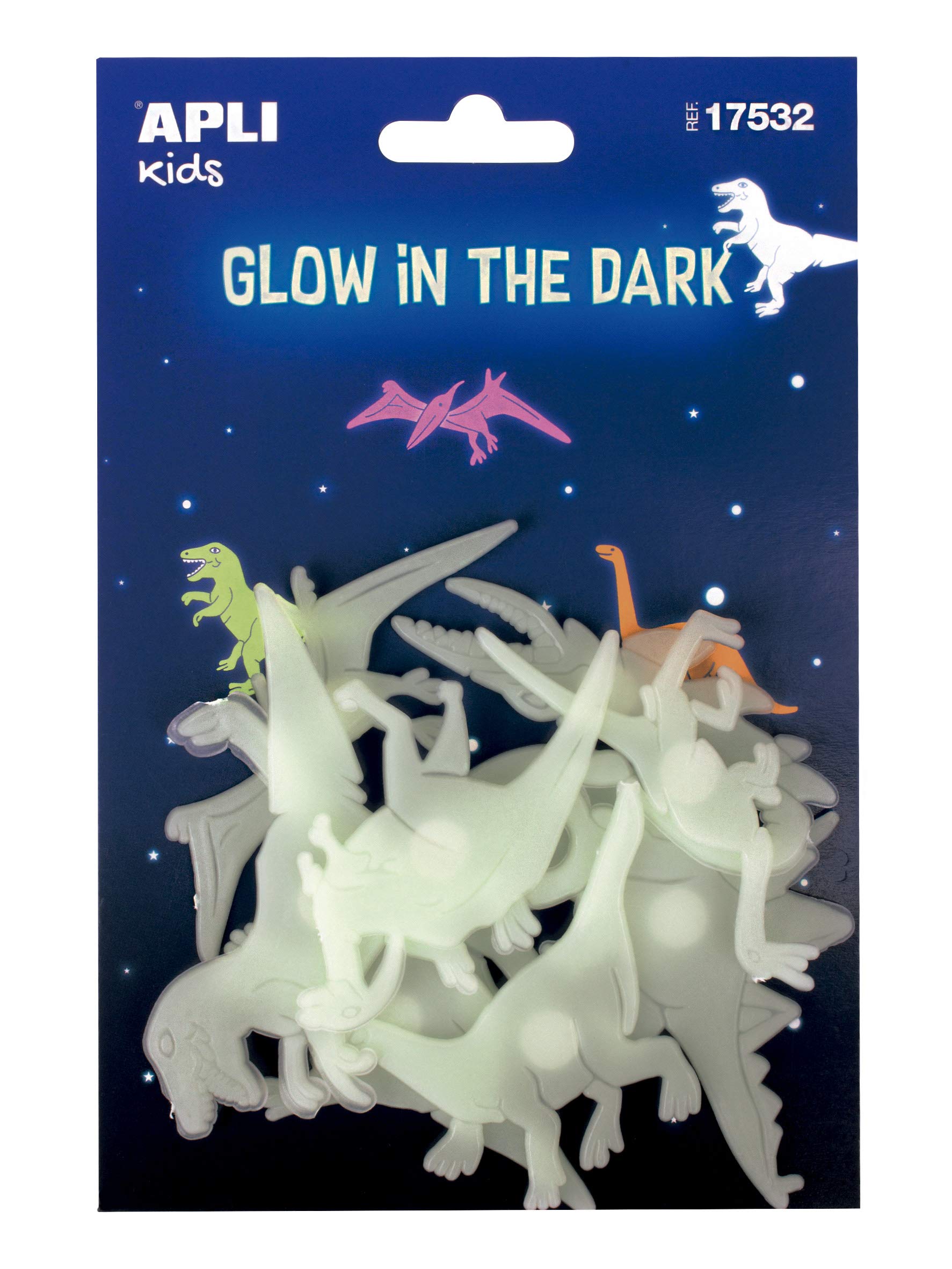 Dinosaur Glow Stickers, 9 Units