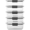 Rubbermaid 10-Piece Brilliance Food Storage Containers with Lids for Lunch, Meal Prep, and Leftovers, Dishwasher Safe, 3.2-Cu