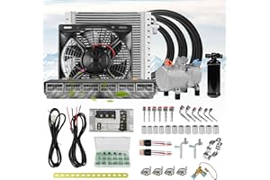 NEKPOKKA Universal Car Electric Air Conditioner Compressor 12V for Heavy Duty Truck Bus Van RV Motorhome Parking Lot Air Conditioner ... (12V)