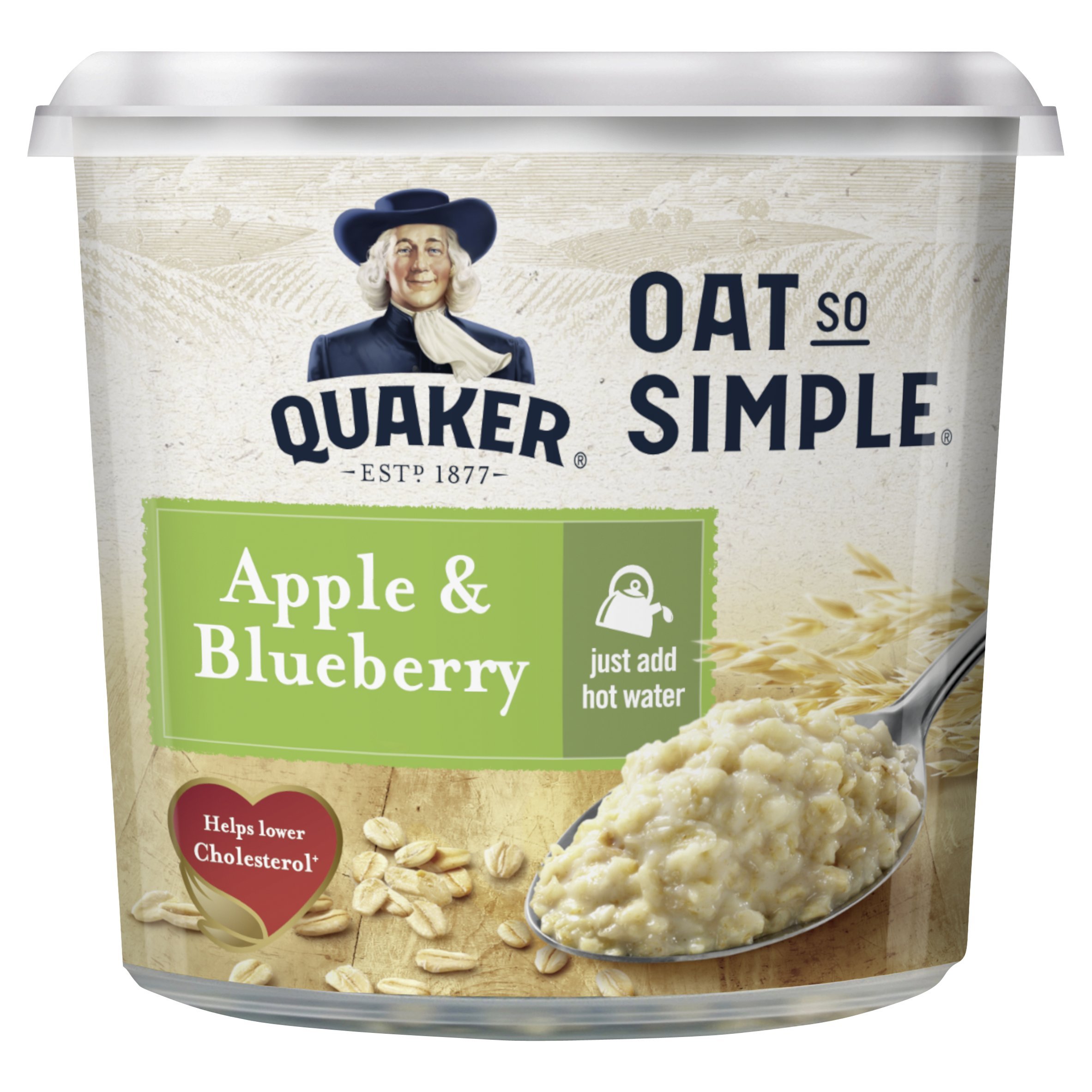 Quaker Oat So Simple Apple and Blueberry Porridge Pots, 57 g, Pack of 8