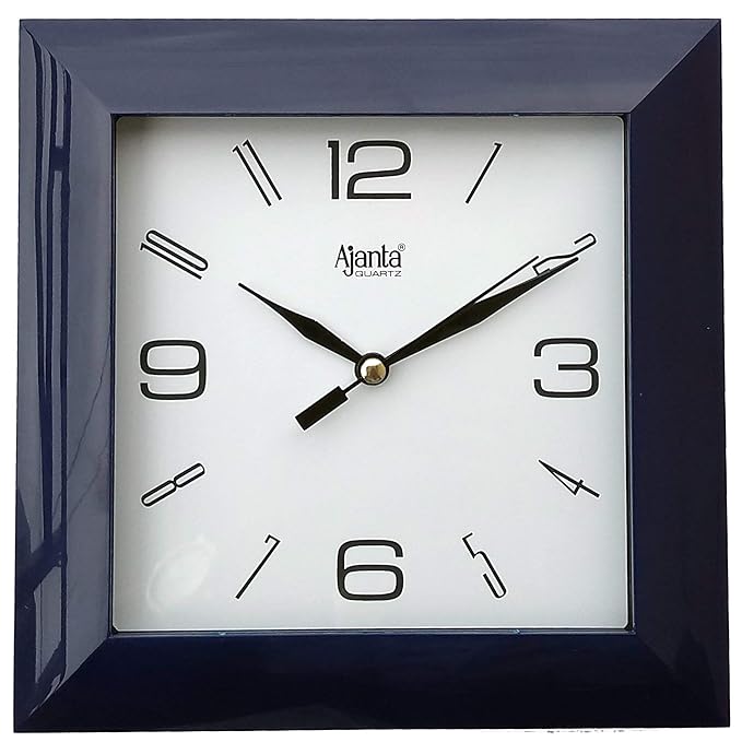 Ajanta Plastic Wall Clock (172 mm x 172 mm x 35 mm 1847 - BLACK)