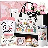 Teacher Valentines Day Gifts for Women, Best Teacher Appreciation Funny End of Year Teachers Gift Set from Students, Thank You Gift Basket Daycare Teachers Gifts Unique Gifts for Women with Tote Bag