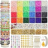 WANSPOORTS 6000+pcs 24Color Polymer Clay Beads Charms Friendship Bracelet Necklace Earring Jewelry Making kit, Accessories for Arts Crafts DIY Gifts for Women Girls
