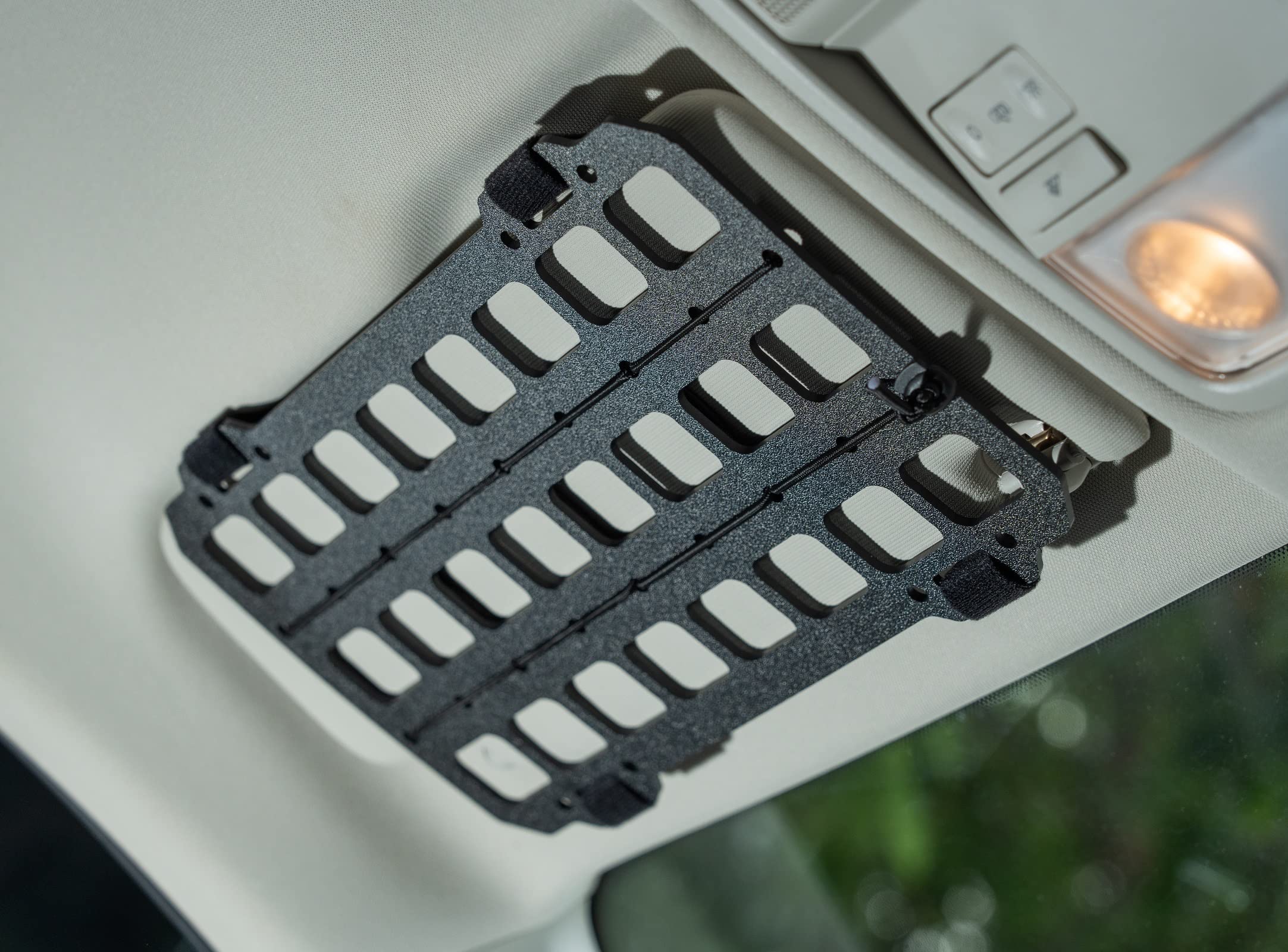 Photo 1 of TACNEX Vehicle Rigid MOLLE Panel for Car Visor Organizer EDC Pouch Tool Holster Bag Holder Tactical Gear Rack Truck Equipment Mount Plate Modular Storage Shelf Auto Interior Accessories