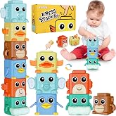 Stacking Toys Set Sensory Animal Stacking Blocks for 18+ Months Toddler Toy | 6 in 1 Baby Toy with Changing Expressions, Pressable Stacking Blocks, Christmas Birthday Gift for 1 2 3 4 Year Old Boys Girls