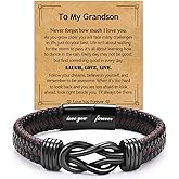 EPIRORA Gifts for Men & Boys- 8 Inch Stainless Steel Forever Linked Together Braided Infinity Bracelets, Grandson Son Nephew Brother Husband Dad Gift Ideas for Christmas Birthday Father's Day