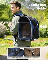 Pecute Cat Carrier Dog Backpack Expandable Portable Breathable Rucksack Blue view 5