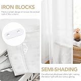 Deconovo White Net Curtains Eyelet 2 Panels 55 x 63 in Linen Sheer Voile view 5
