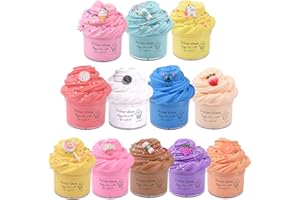 DUJUANHUA 12 Pack Butter Slime Kit for Girls Boys, with Blue Slime, Ice Cream, Peach Slime ect.Scented Slime Party Favors for Kids, Soft & Non-Sticky, Putty Slime Stress Relief Toys for Kids Girls Boys