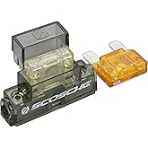 Scosche PMFHIKF in-line Fuse Holder for 4 or 8 Gauge Power Wire. Includes 40 and 80 Amp Maxi-Fuses