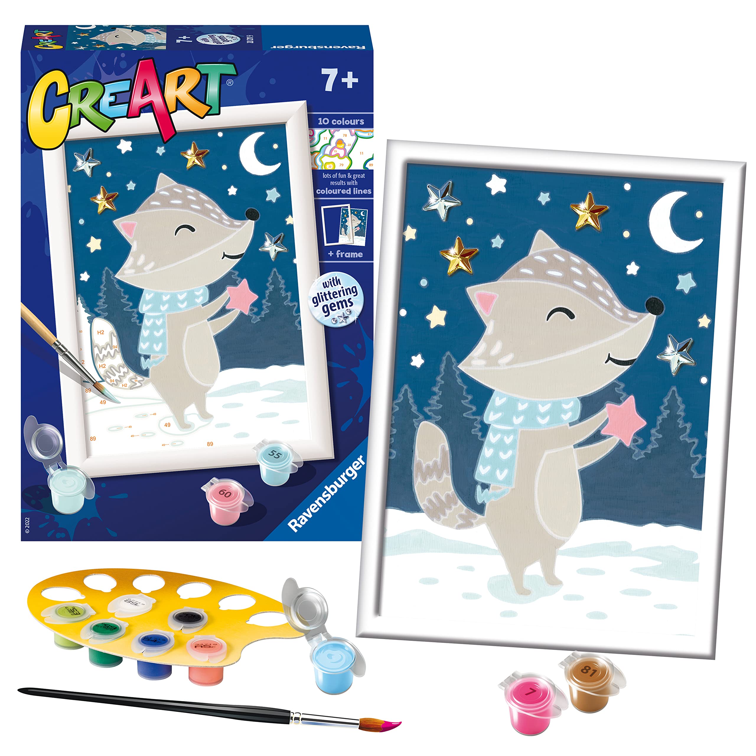 Ravensburger CreArt Cute Badger Paint By Numbers Kits for Children & Adults Ages 7 Years Up - Kids Craft Set