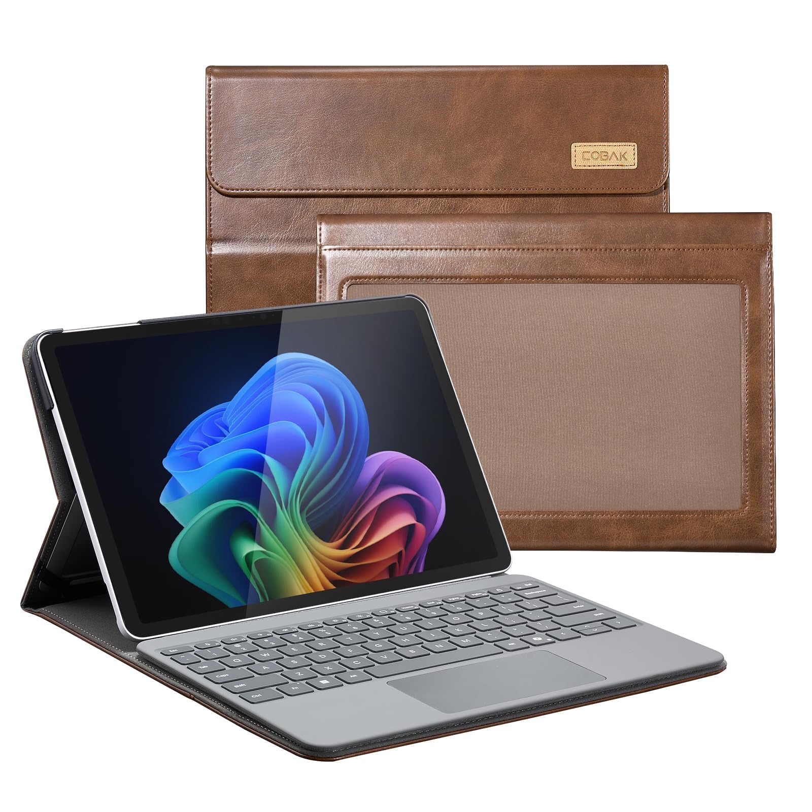 Photo 1 of CoBak Case for Microsoft Surface Pro 12" (2025), Premium Business Cover with Multi-Angle Stand, Embedded Stylus Holder, Keyboard Support & Built-in Organizer – Tailored for Professionals,Brown