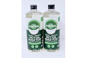 nutiva Organic MCT Oil from Coconut - 9 g of MCT and 6 g of C8 - Great for Cofee, Shakes and Salads - 3,620 mL (2 x 1.18L)