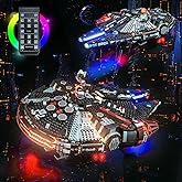 Brickshining LED Lighting Compatible with Lego The Dark Falcon 75389, Light Kit Compatible with Lego 75389, Giving Light to Model, NOT Included The Model Set(18 Key RC Version)