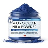 Argaviva Moroccan Nila Powder &ndash; Natural Blue Clay Mask for Face, Body &amp; Hair &ndash; Exfoliates for Glowing, Even-Toned Skin &ndash; Plant-Based &amp; Traditional Hammam Skincare for All Skin Types