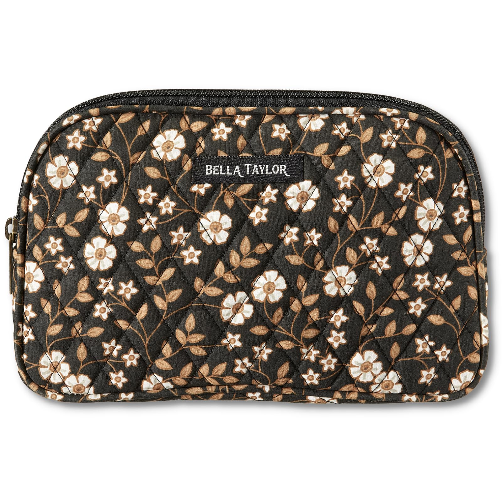 Bella Taylor Large Quilted Cotton Makeup Pouch for