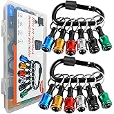 12PCS Bit Holders 1/4 Socket, Hex Shank Screwdriver Bit Holder for Impact Driver Drill Bit Keychain Extension Bar Quick Release Easy Change, Screwdriver Bit Holders for Tools &amp; Home Improvement Gift