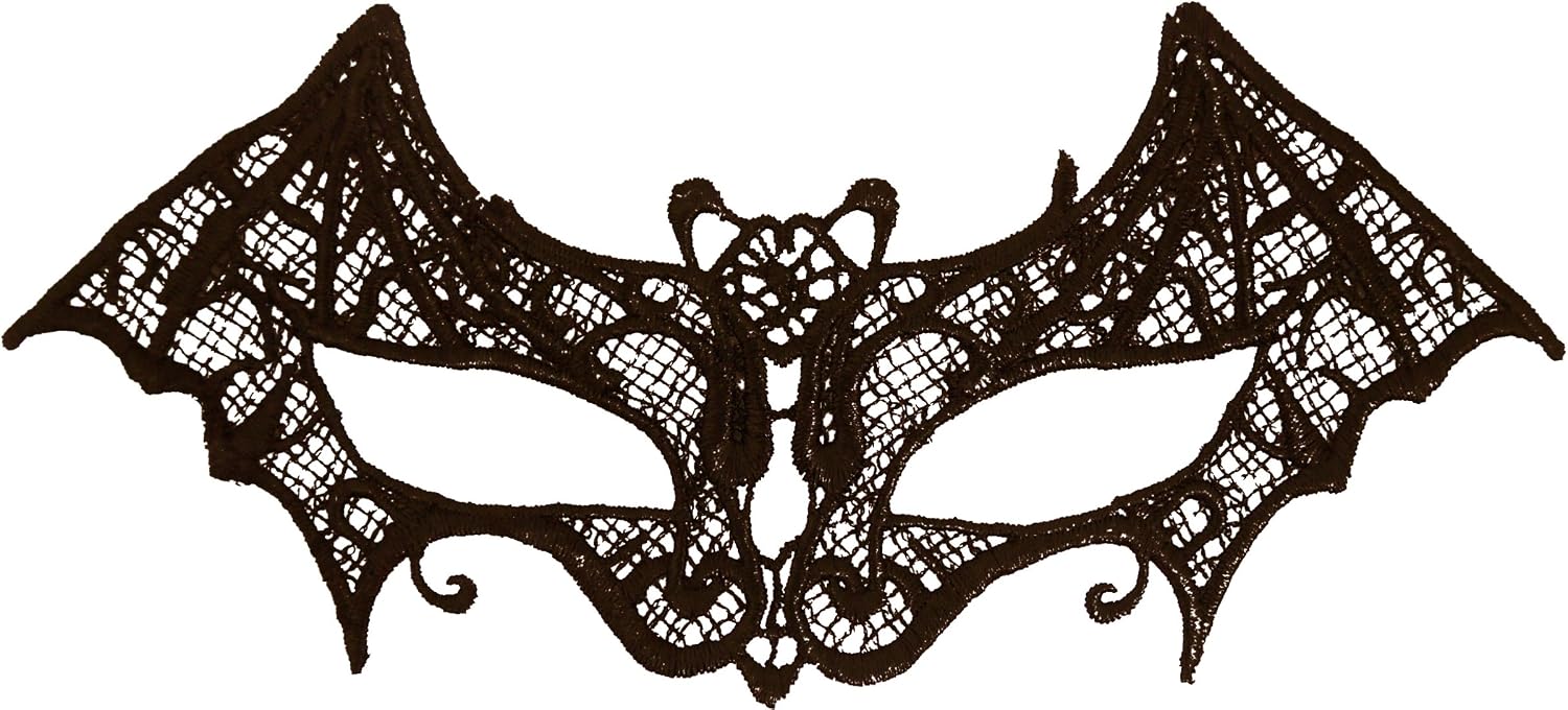 HENBRANDT 1 x Black Lace Bat Mask Masquerade Eye Mask Domino Gothic Vampire Bat Accessories Eyemask Halloween Fancy Dress Costume Accessories for Adult - Image 3